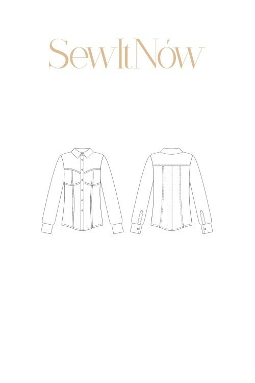 Рубашка Эсти — выкройка бренда SewItNow, технический рисунок