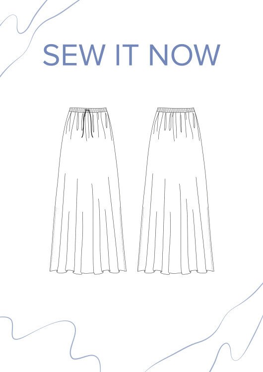 Юбка Роли — выкройка бренда SewItNow, технический рисунок