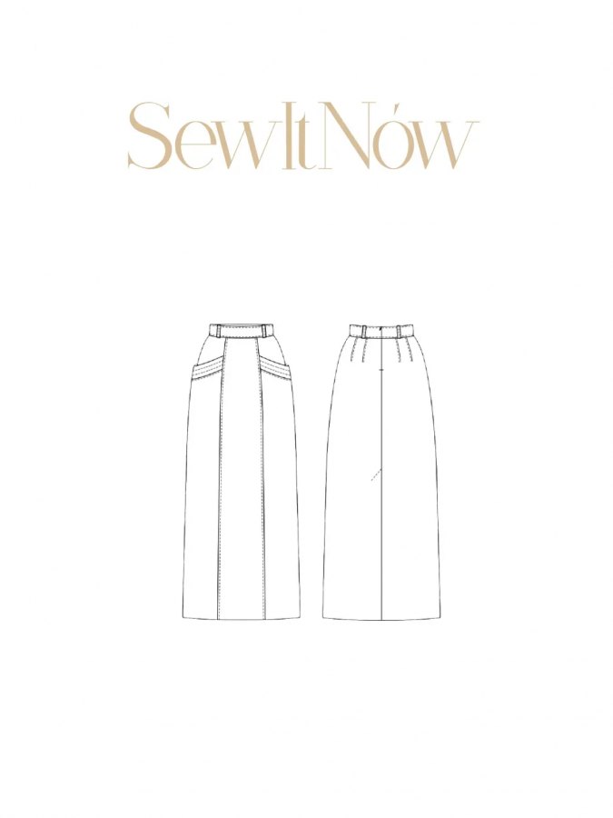 Юбка Лани — выкройка бренда SewItNow, технический рисунок