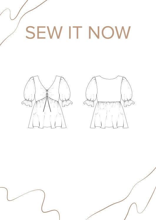 Блуза Нели — выкройка бренда SewItNow, технический рисунок