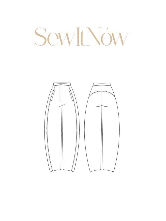 Брюки Алон — выкройка бренда SewItNow, технический рисунок