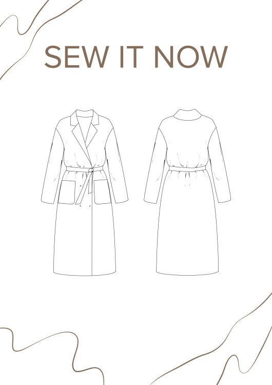 Пальто Дерби — выкройка бренда SewItNow, технический рисунок