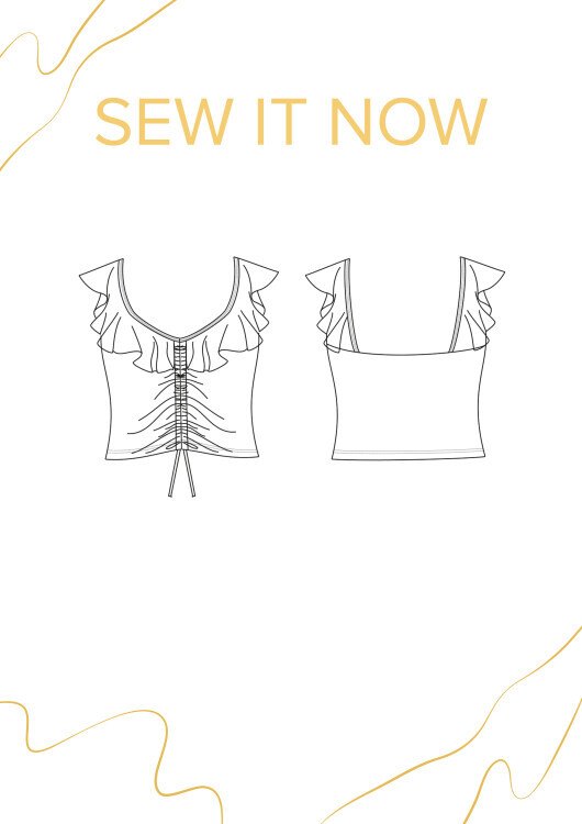 Топ Канны — выкройка бренда SewItNow, технический рисунок