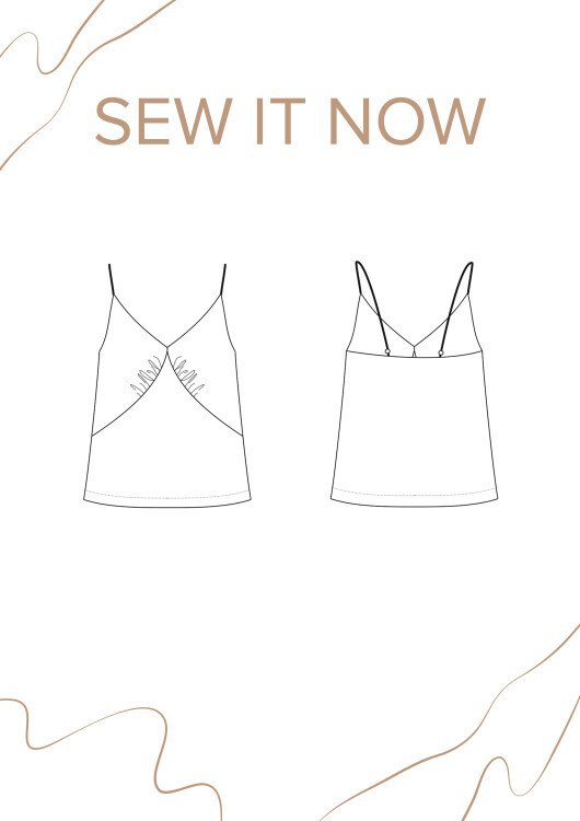 Топ Этна — выкройка бренда SewItNow, технический рисунок