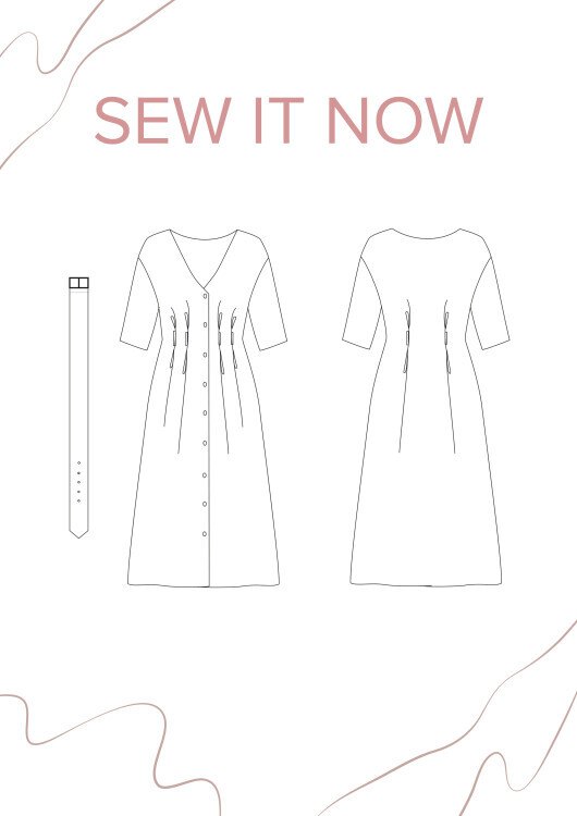 Платье Севилья — выкройка бренда SewItNow, технический рисунок
