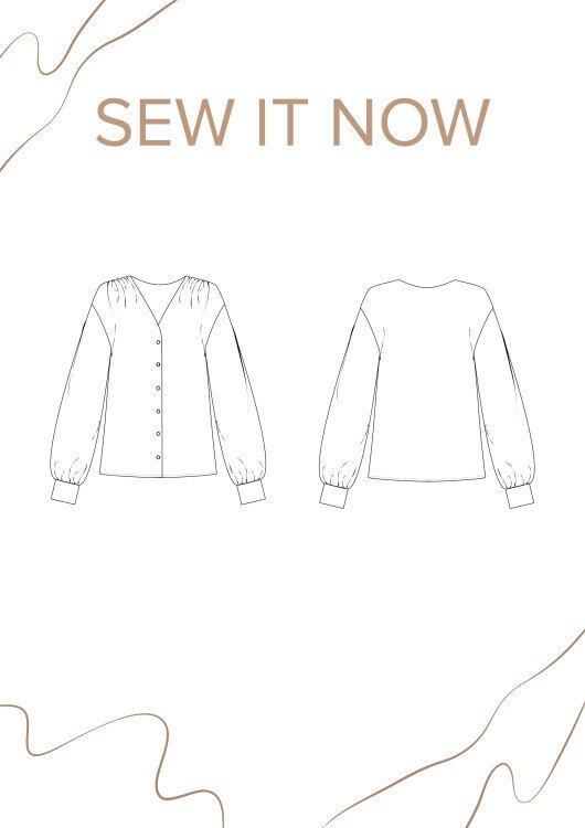 Блуза Кларк — выкройка бренда SewItNow, технический рисунок