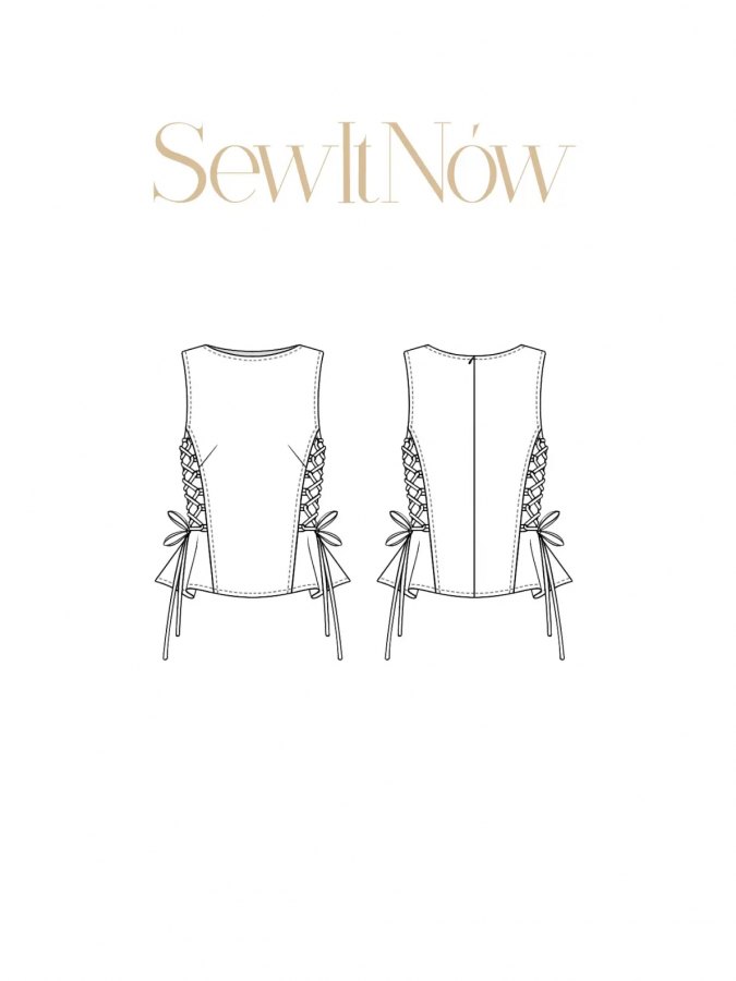 Топ Роя — выкройка бренда SewItNow, технический рисунок