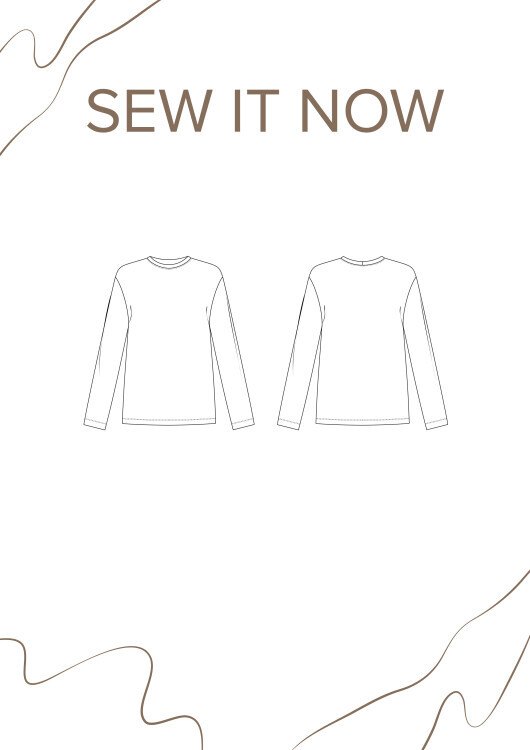 Лонгслив Брукс — выкройка бренда SewItNow, технический рисунок