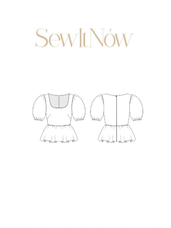 Блуза Сана — выкройка бренда SewItNow, технический рисунок
