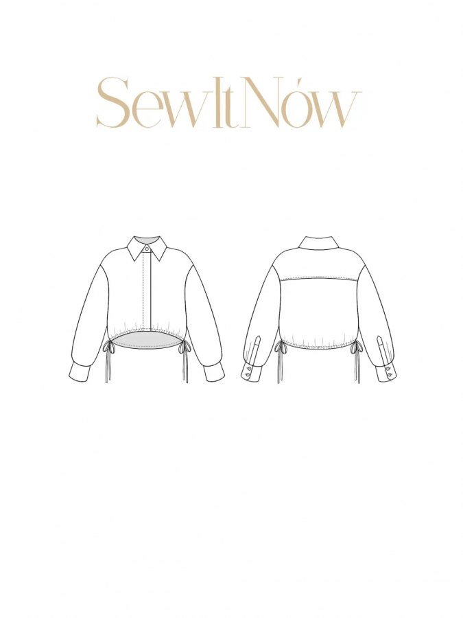 Рубашка Мира — выкройка бренда SewItNow, технический рисунок