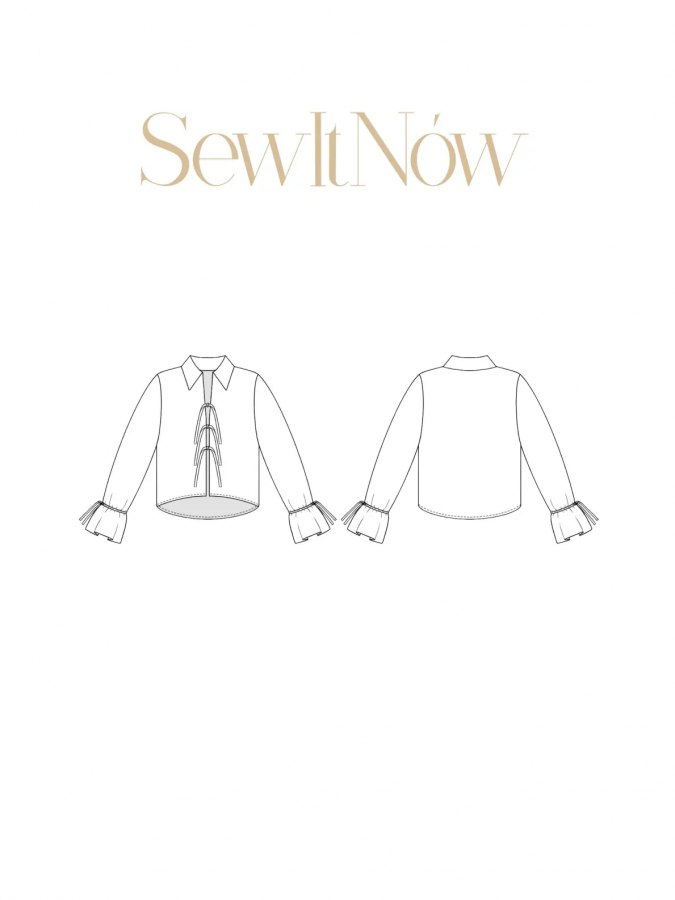 Блуза Сафира — выкройка бренда SewItNow, технический рисунок