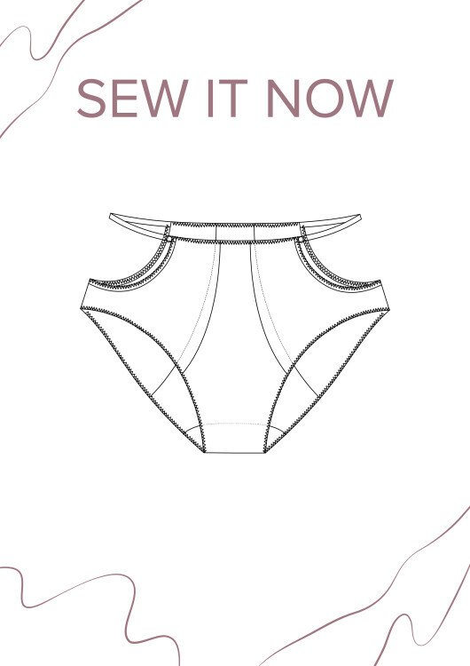Трусы София (40) — выкройка бренда SewItNow, технический рисунок