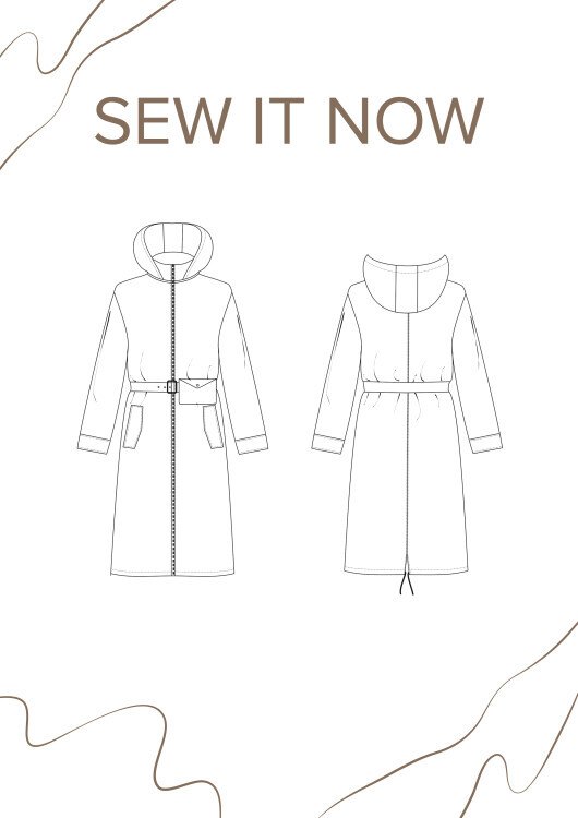 Куртка Окленд — выкройка бренда SewItNow, технический рисунок