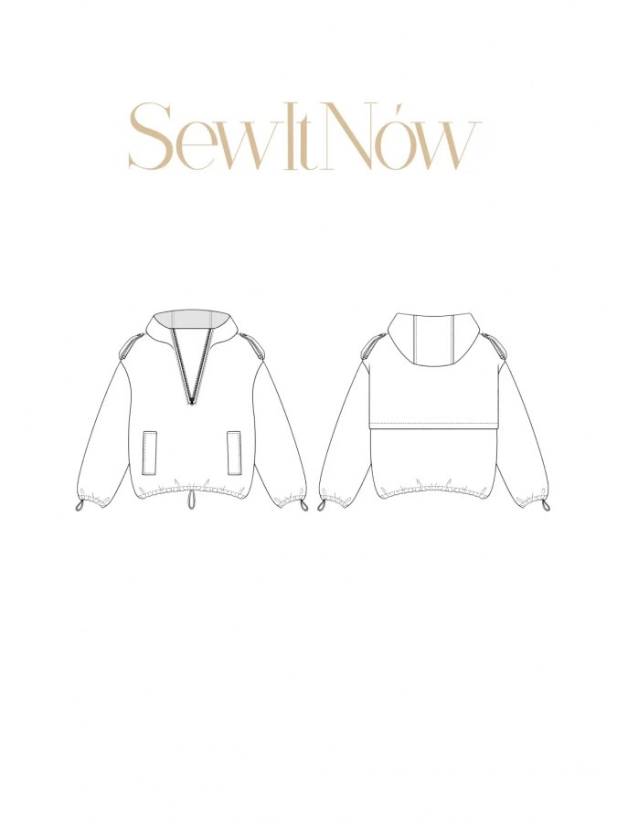 Анорак Райли — выкройка бренда SewItNow, технический рисунок