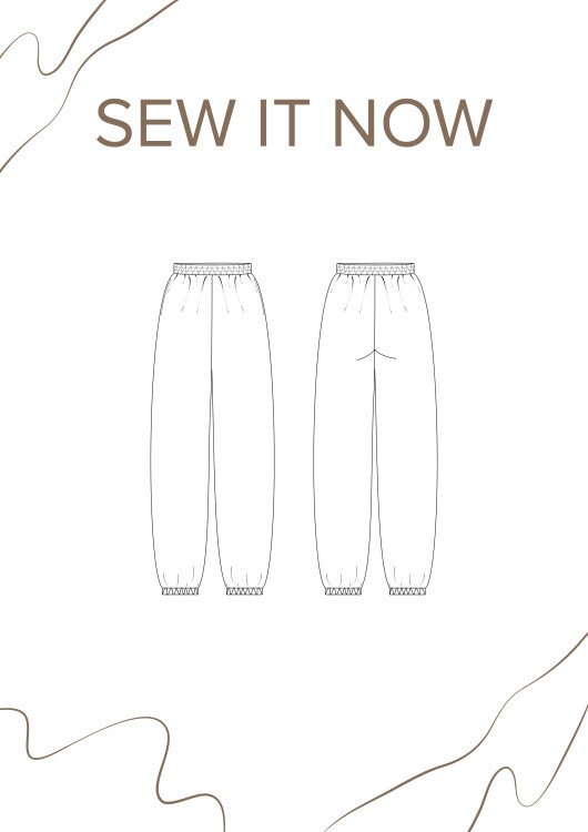 Брюки Трой — выкройка бренда SewItNow, технический рисунок