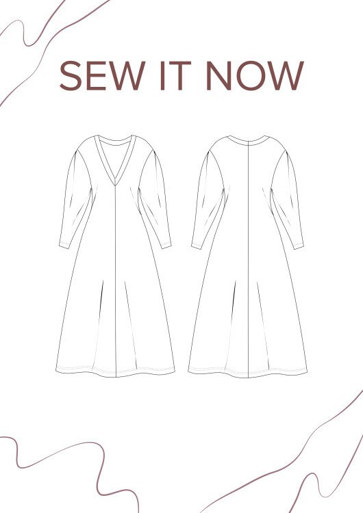 Платье Токио — выкройка бренда SewItNow, технический рисунок