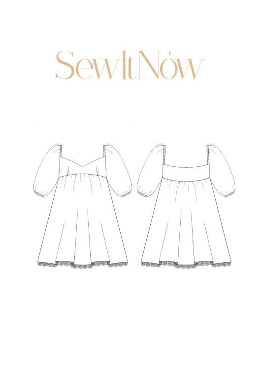 Платье Марси — выкройка бренда SewItNow, технический рисунок