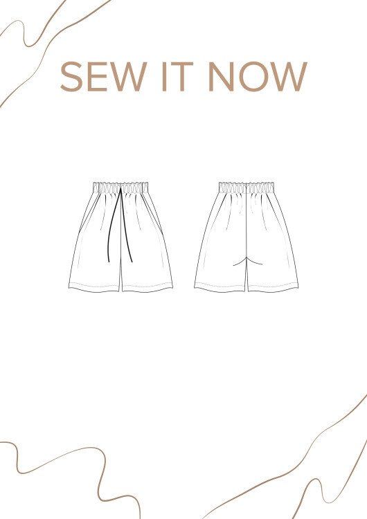 Шорты Фокс — выкройка бренда SewItNow, технический рисунок
