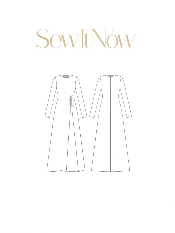Платье Кортни — выкройка бренда SewItNow, технический рисунок