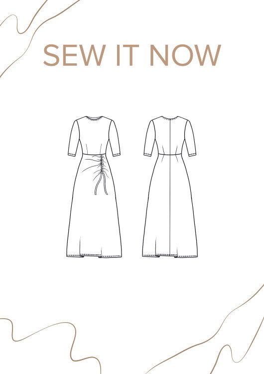 Платье Милт — выкройка бренда SewItNow, технический рисунок