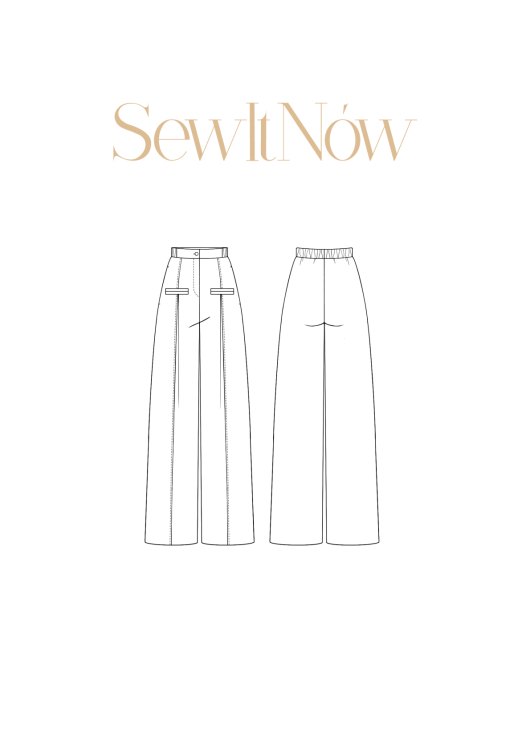 Брюки Ким — выкройка бренда SewItNow, технический рисунок