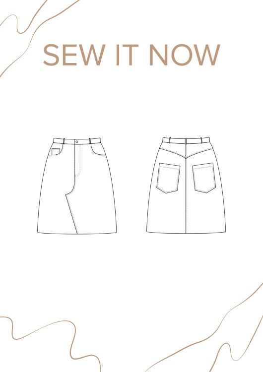 Юбка Холи — выкройка бренда SewItNow, технический рисунок