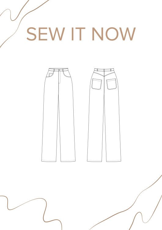 Джинсы Делта — выкройка бренда SewItNow, технический рисунок