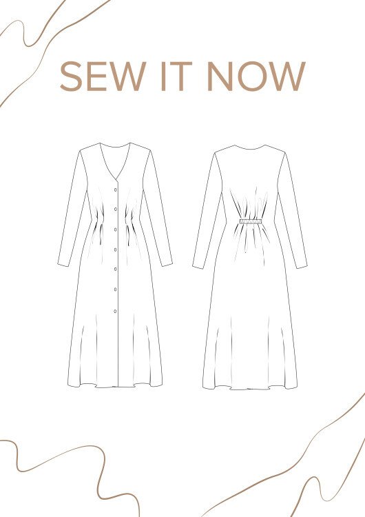 Платье Вейл — выкройка бренда SewItNow, технический рисунок