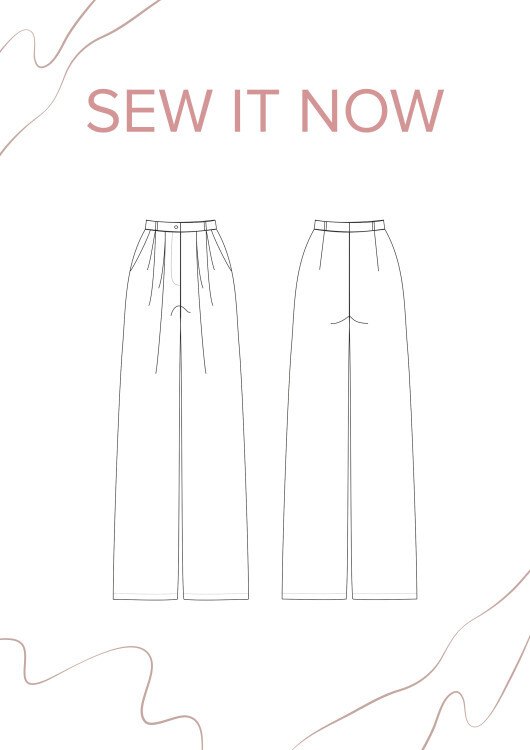 Брюки Сидней — выкройка бренда SewItNow, технический рисунок