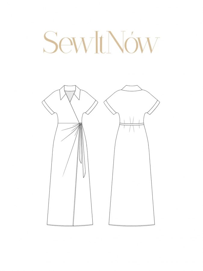 Платье Герда — выкройка бренда SewItNow, технический рисунок
