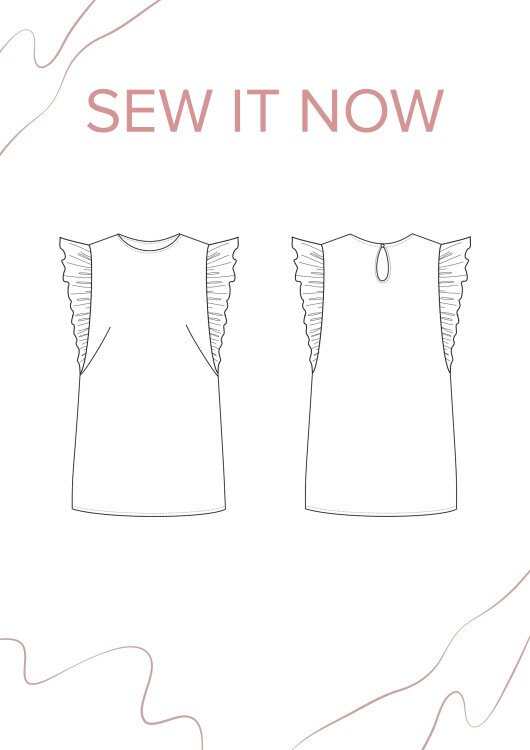 Блуза Тира — выкройка бренда SewItNow, технический рисунок