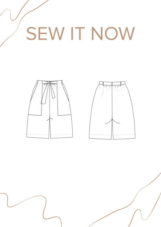 Шорты Трит — выкройка бренда SewItNow, технический рисунок