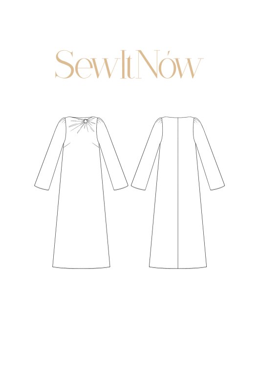 Платье Франзи — выкройка бренда SewItNow, технический рисунок