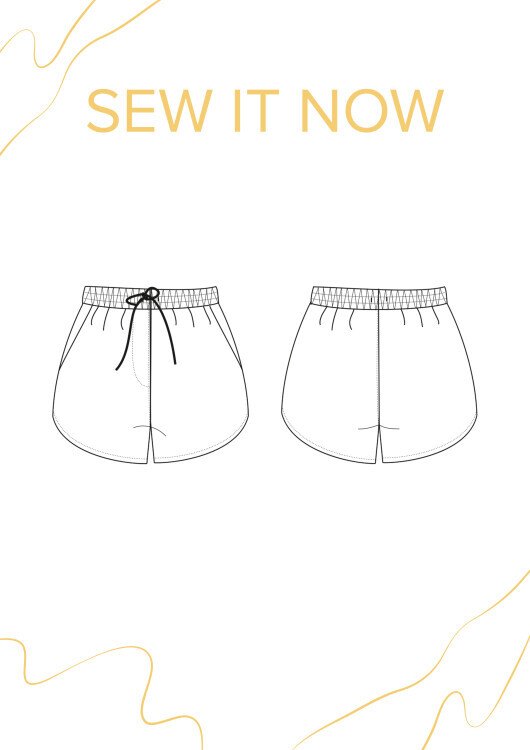 Шорты Самуи — выкройка бренда SewItNow, технический рисунок