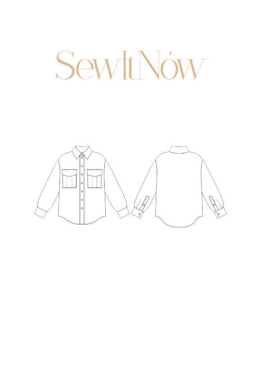 Рубашка Малби — выкройка бренда SewItNow, технический рисунок