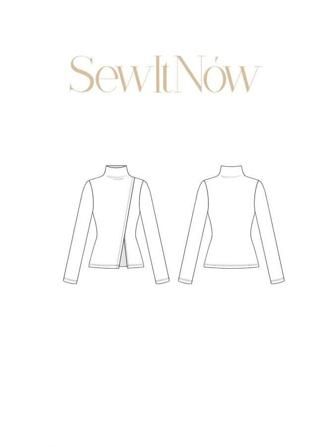 Лонгслив Майли — выкройка бренда SewItNow, технический рисунок