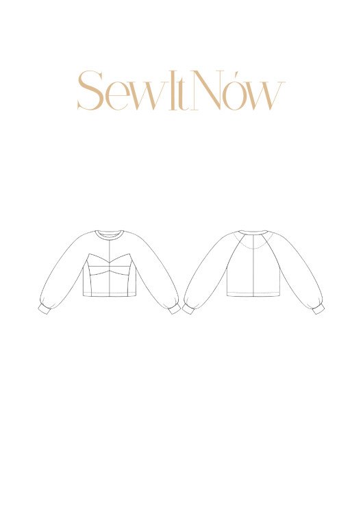 Свитшот Бель — выкройка бренда SewItNow, технический рисунок