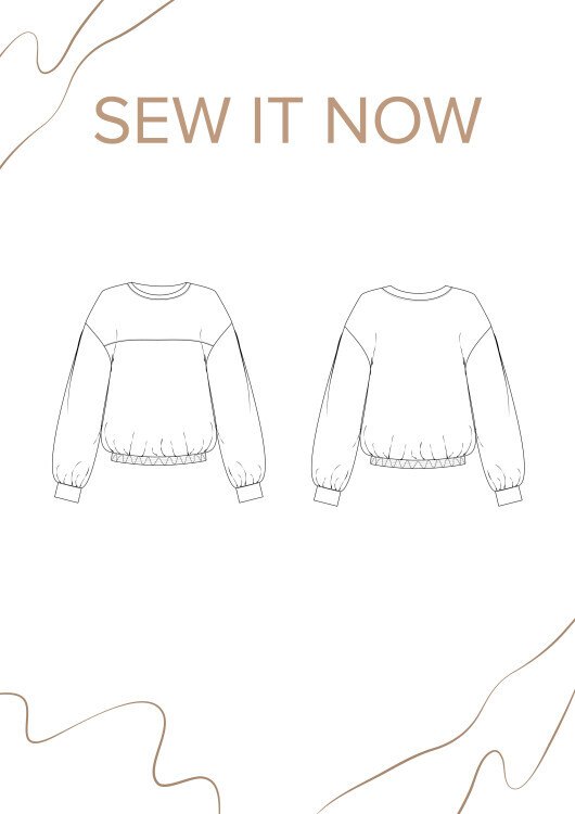 Свитшот Кайли — выкройка бренда SewItNow, технический рисунок