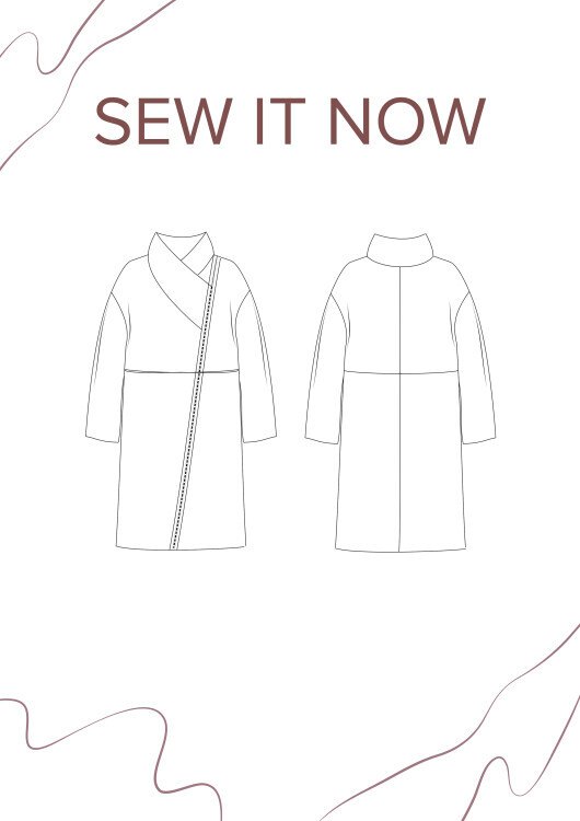 Пальто Осло — выкройка бренда SewItNow, технический рисунок
