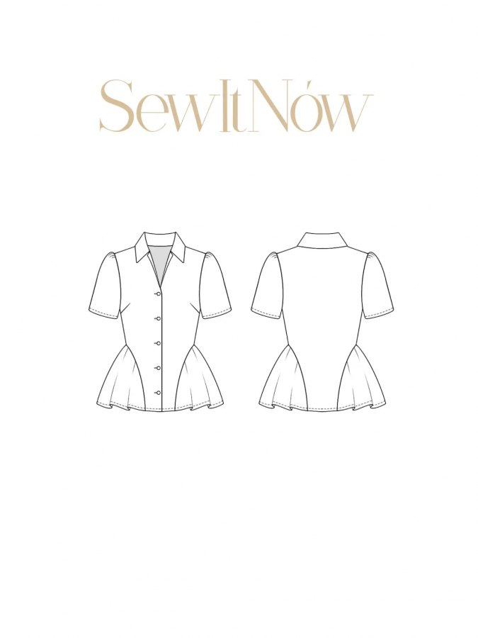 Блуза Бриз — выкройка бренда SewItNow, технический рисунок