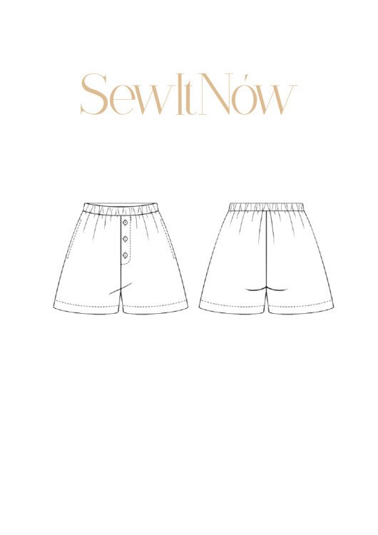 Шорты Ред — выкройка бренда SewItNow, технический рисунок