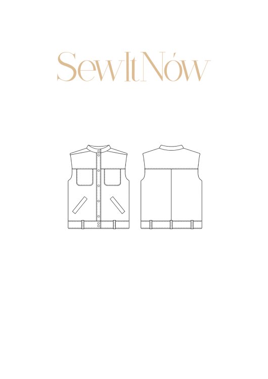 Жилет Хайди — выкройка бренда SewItNow, технический рисунок