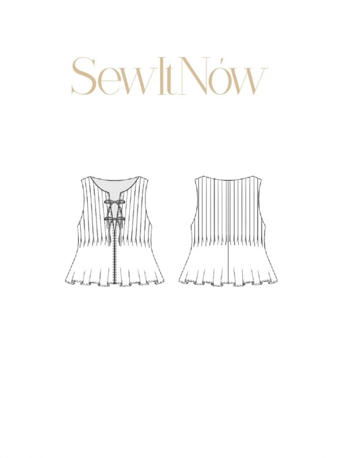 Топ Фьер — выкройка бренда SewItNow, технический рисунок