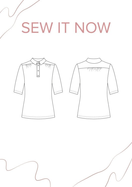 Поло Лидс — выкройка бренда SewItNow, технический рисунок