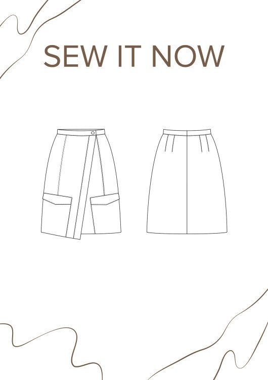 Юбка Дора — выкройка бренда SewItNow, технический рисунок