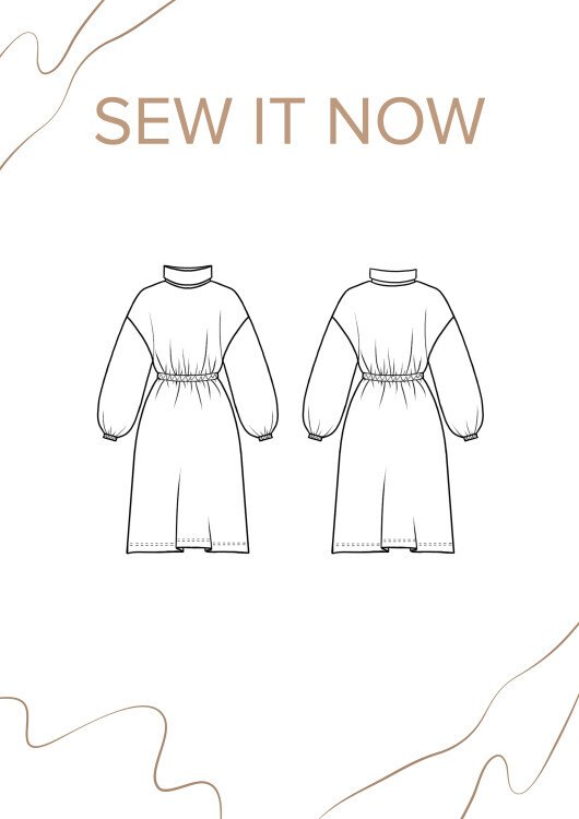 Платье Блис — выкройка бренда SewItNow, технический рисунок