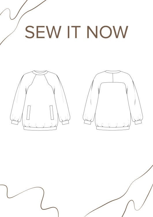 Свитшот Билли — выкройка бренда SewItNow, технический рисунок