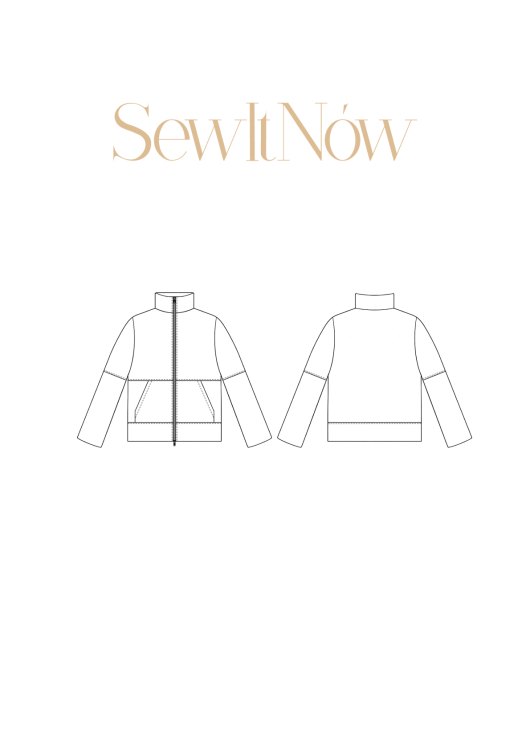 Толстовка Джас — выкройка бренда SewItNow, технический рисунок