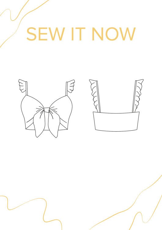 Топ Лимасол — выкройка бренда SewItNow, технический рисунок