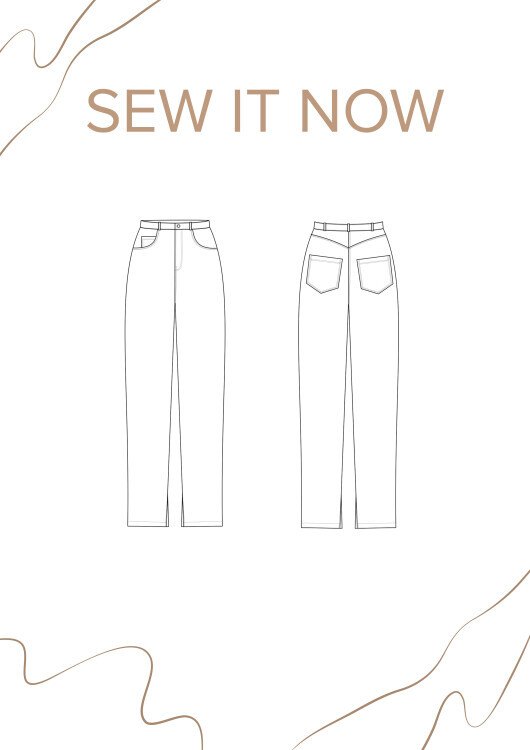 Джинсы Гэри — выкройка бренда SewItNow, технический рисунок
